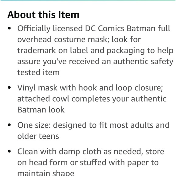 New Halloween Batman Mask - Picture 5 of 5